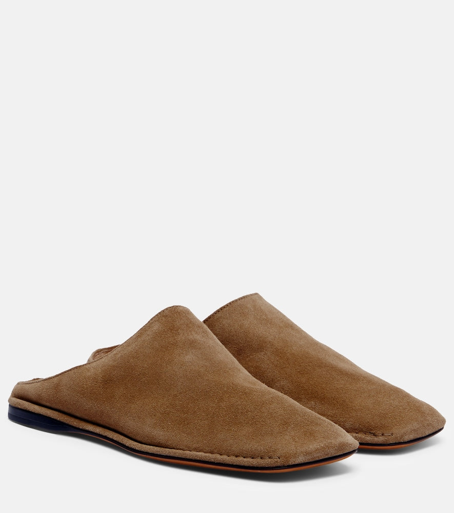 Beige The Row Piper suede slides - Mules