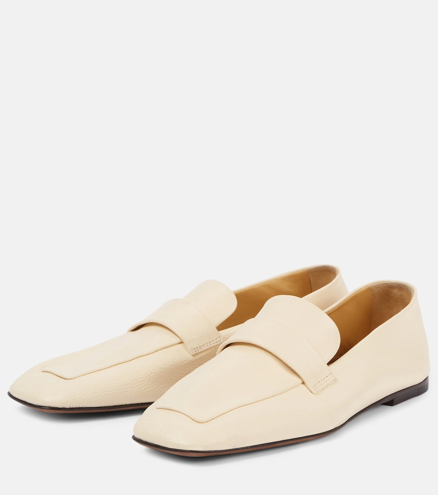 The Row Soft leather loafers - White Loafers