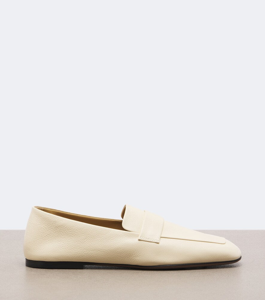 The Row Soft leather loafers - White Loafers