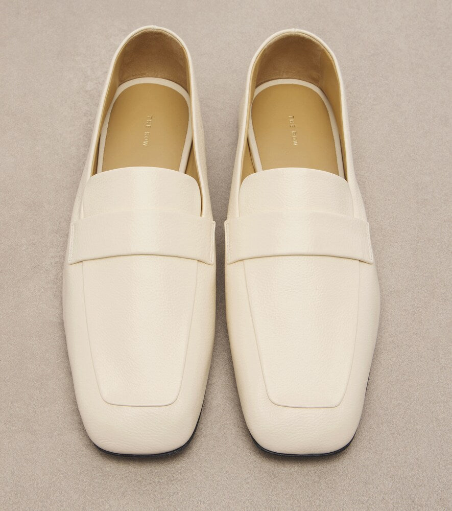 The Row Soft leather loafers - White Loafers