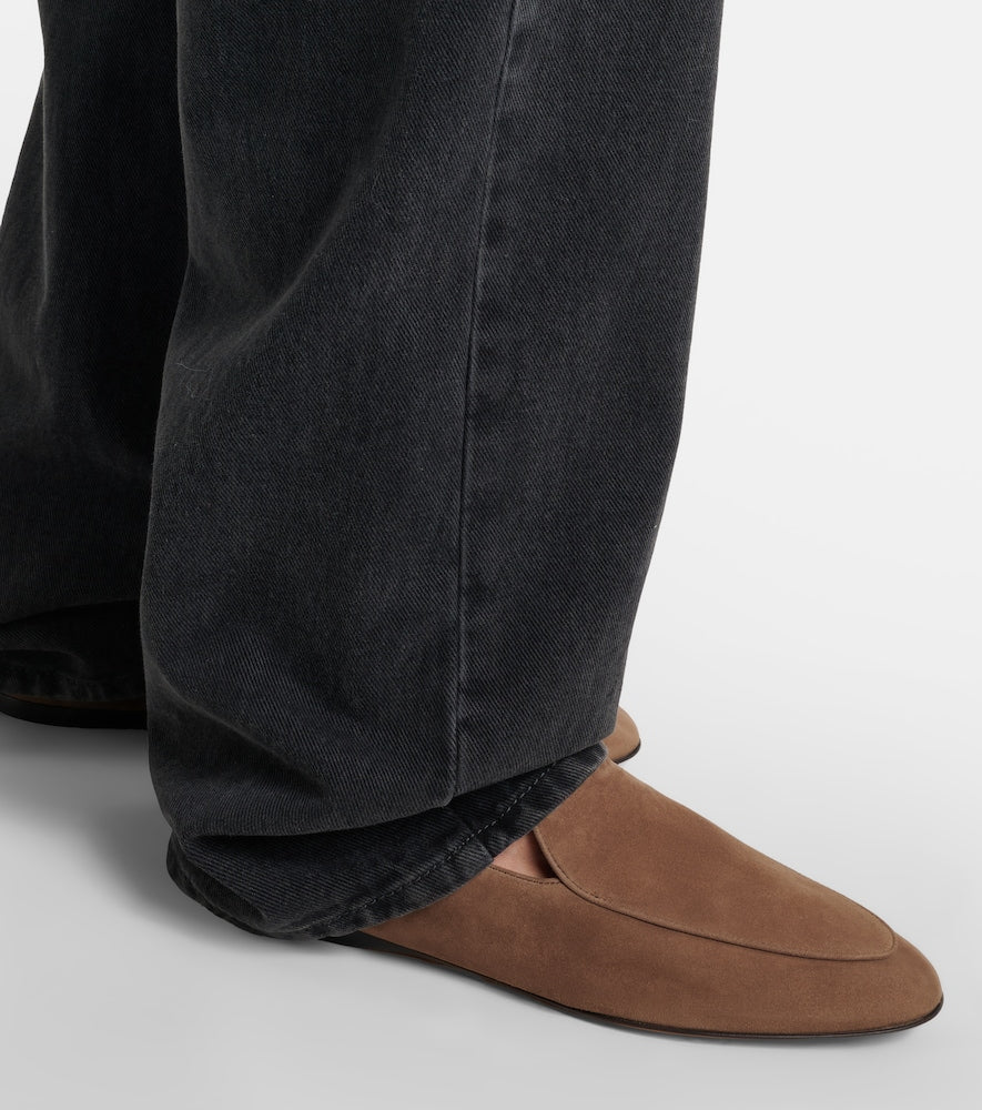 The Row Soft suede loafers - Brown Loafers