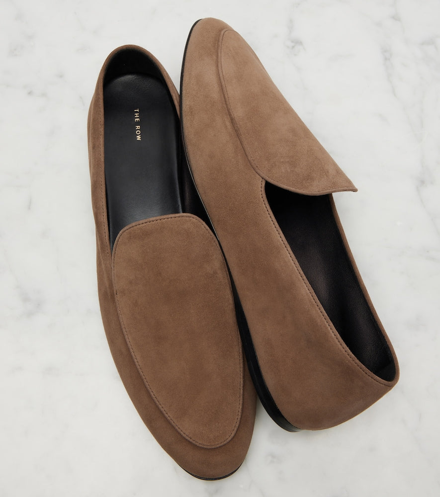 The Row Soft suede loafers - Brown Loafers