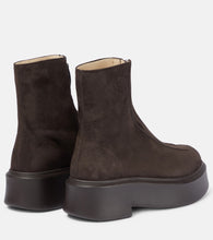 The Row Zipped Boot 1 suede ankle boots