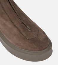 The Row Zipped Boot 1 suede boots