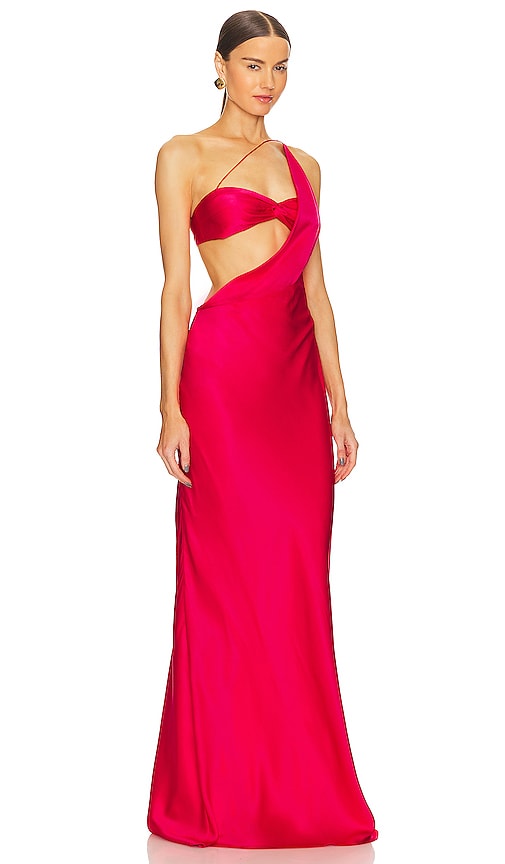 The Sei Asymmetrical Cowl Bias Gown in Pink