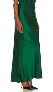The Sei Bias Maxi Skirt in Dark Green
