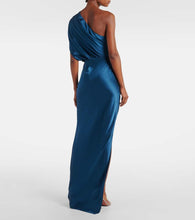 The Sei Draped one-shoulder silk satin gown