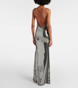 The Sei Metallic jersey gown