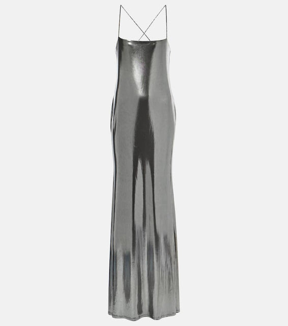 The Sei Metallic jersey gown