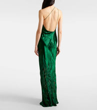 The Sei One-shoulder satin and velvet gown