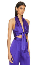 The Sei Sleeveless Tie Front Blouse in Purple