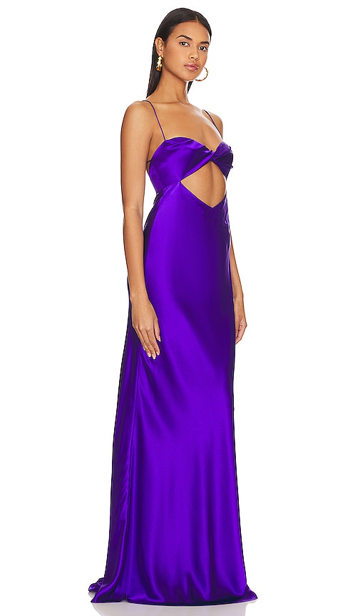 The Sei Twist Bandeau Cut Out Gown in Purple