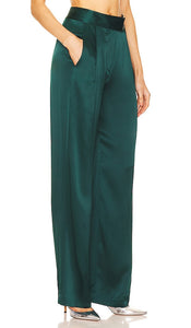 The Sei Wide Leg Trouser in Dark Green