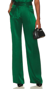The Sei Wide Leg Trouser in Dark Green - Pantalon large The Sei en vert foncé - Sei 深绿色阔腿裤 - Die Sei-Hose mit weitem Bein in Dunkelgrün - THE SEI 와이드 레그 팬츠 - I pantaloni Sei a gamba larga in verde scuro
