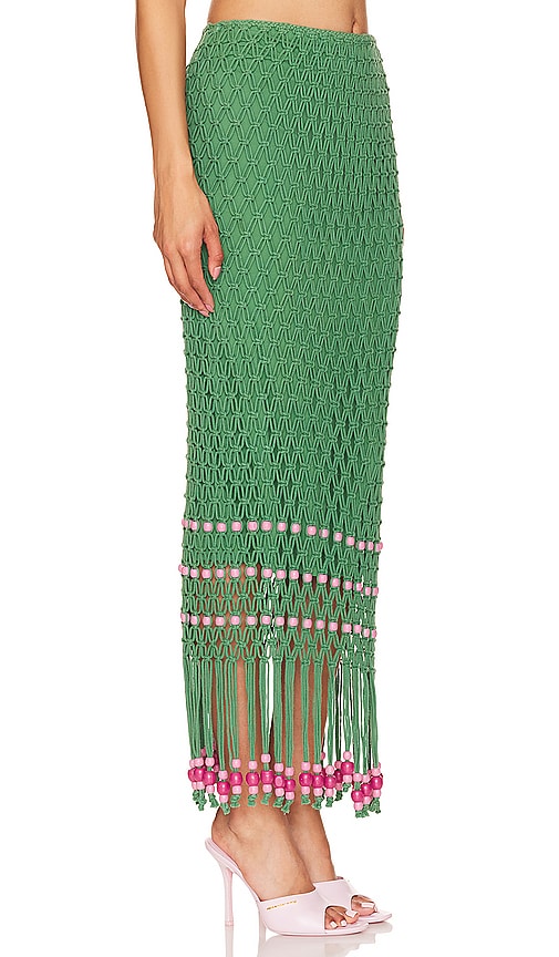 The Wolf Gang Reis Macrame Skirt in Green