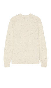 Theory Dinin Woolcash Donegal Sweater in Cream