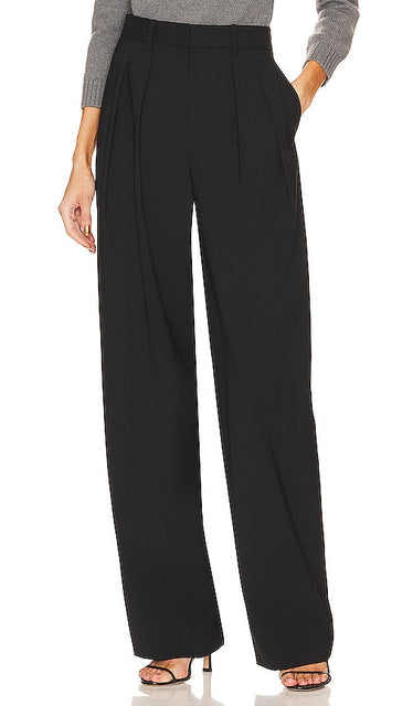 Theory Double Pleat Pant in Black - Pantalon Theory à double plis en noir - Theory 双褶长裤（黑色） - Theory-Hose mit doppelter Bundfalte in Schwarz - Theory 더블 플리츠 팬츠 - Pantaloni Theory con doppia piega in nero