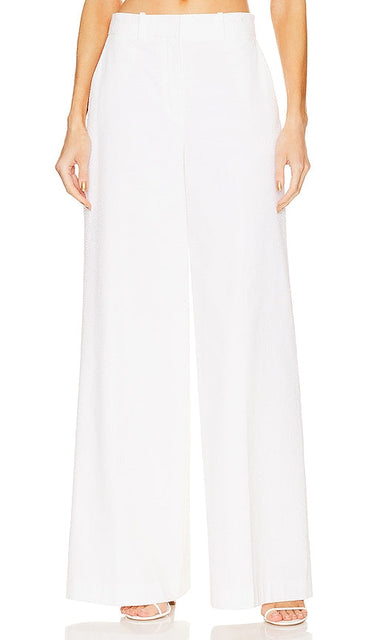 Theory High Waist Wide Trouser in White - Theory - Pantalon large taille haute en blanc - Theory 白色高腰阔腿裤 - Weite Hose Theory mit hoher Taille in Weiß - Theory 하이웨이스트 와이드 팬츠 화이트 색상 - Pantaloni larghi Theory a vita alta in bianco