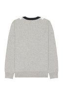 Theory Intarsia Crew Sweater in Grey