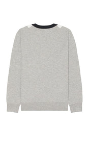 Theory Intarsia Crew Sweater in Grey