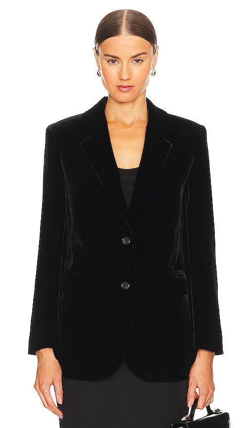 Theory Slim Tailored Velvet Jacket in Black
