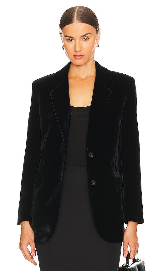 Theory Slim Tailored Velvet Jacket in Black