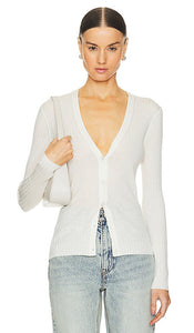 Theory Wide Rib Cardi in Ivory - Theory - Cardi à larges côtes en ivoire - Theory 象牙色宽罗纹羊毛衫 - Wide Rib Cardi von Theory in Elfenbein - Theory 와이드 립 카디 아이보리 색상 - Cardigan Theory a coste larghe in avorio