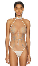 Thistle and Spire Dripping in Jewels Bodysuit in Metallic Gold