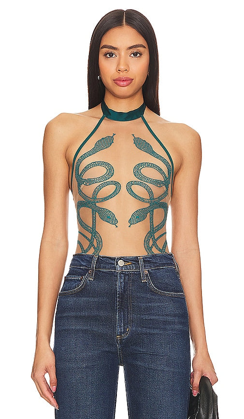 Thistle and Spire Medusa Bodysuit in Green - Body Medusa Thistle and Spire en vert - 绿色 Thistle and Spire Medusa 连体衣 - Distel- und Spire-Medusa-Body in Grün - Thistle and Spire 메두사 바디수트 - Body Medusa con cardo e guglia in verde