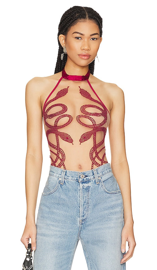 Thistle and Spire Medusa Bodysuit in Red - Body Medusa Thistle and Spire en rouge - 红色 Thistle and Spire Medusa 连体衣 - Distel- und Spire-Medusa-Body in Rot - Thistle and Spire 메두사 바디수트 - Body Medusa con cardo e guglia in rosso
