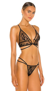 Thistle and Spire Mullberry Keyhole Bralette in Black