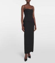 Thom Browne Corset wool and silk maxi dress