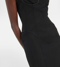 Thom Browne Corset wool and silk maxi dress