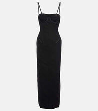 Thom Browne Corset wool and silk maxi dress