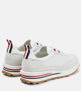 Thom Browne Mesh and suede-trimmed sneakers