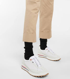 Thom Browne Mesh and suede-trimmed sneakers