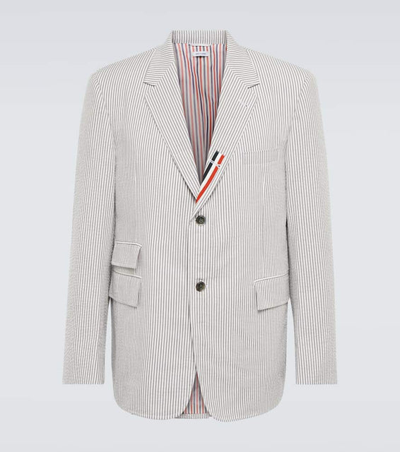 Thom Browne Tricolor pinstriped cotton blazer