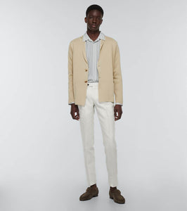 Thom Sweeney Single-breasted cotton knit blazer