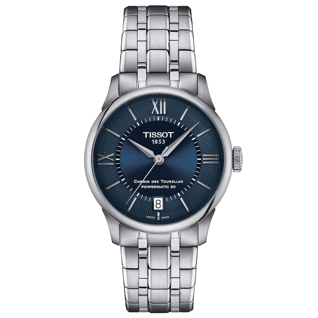 Tissot Chemin des Tourelles Powermatic 80 Navy Blue Dial Stainless Steel Watch | 34mm | T139.207.11.048.00