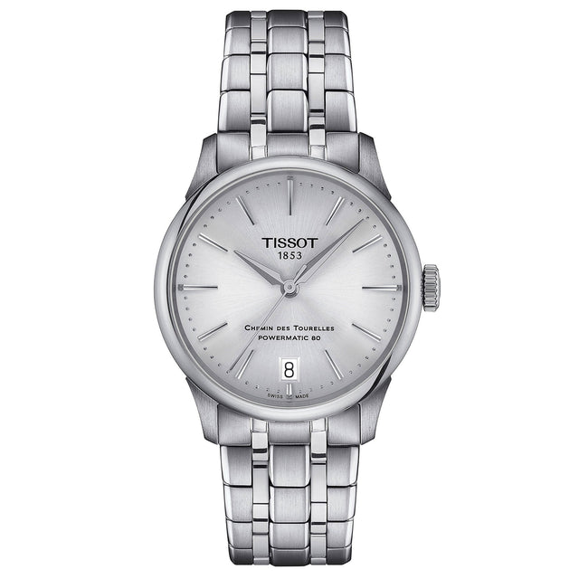 Tissot Chemin des Tourelles Powermatic 80 Silver-Tone Dial Stainless Steel Watch | 34mm | T139.207.11.031.00
