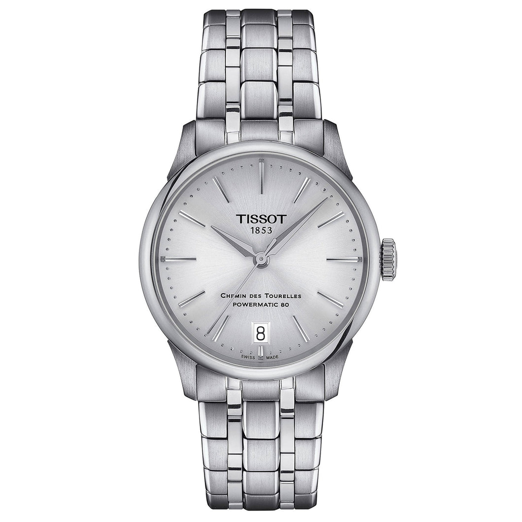 Tissot Chemin des Tourelles Powermatic 80 Silver-Tone Dial Stainless Steel Watch | 34mm | T139.207.11.031.00