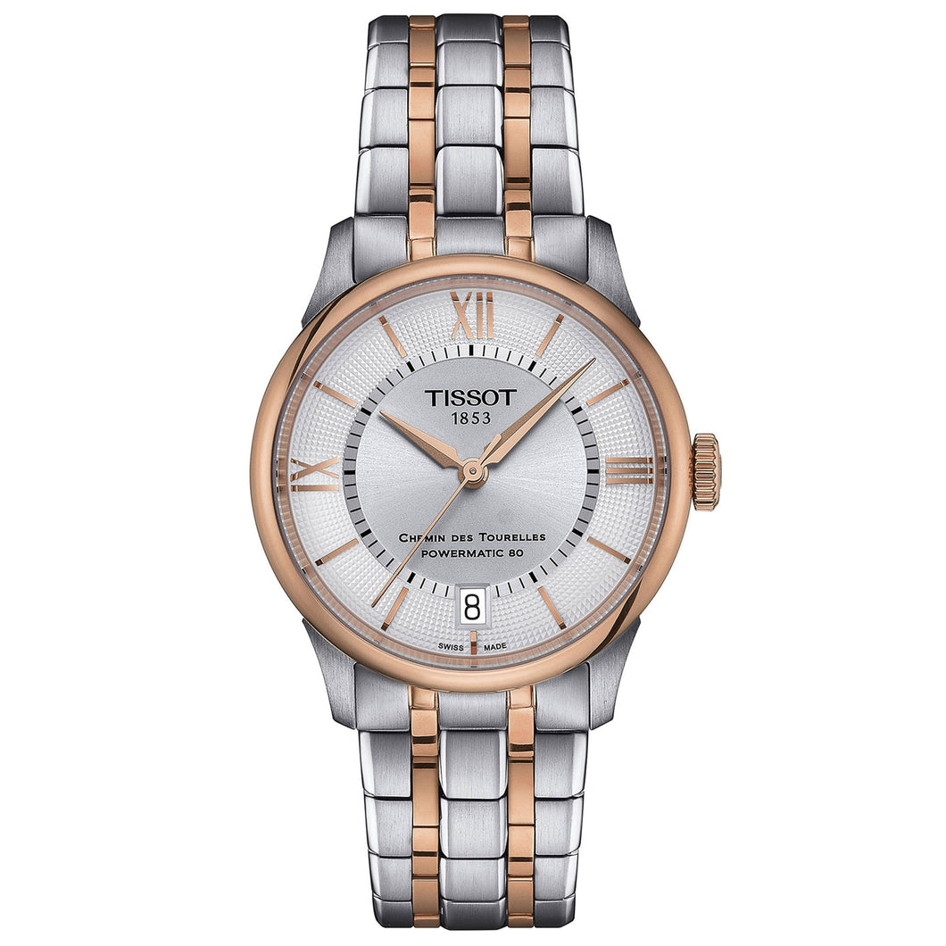 Tissot Chemin des Tourelles Powermatic 80 Silver-Tone Dial Two-Tone Stainless Steel Watch | 34mm | T139.207.22.038.00