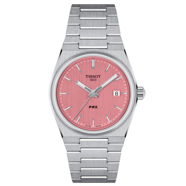 Tissot PRX Pink Dial Stainless Steel Bracelet Watch 35mm - T1372101133100