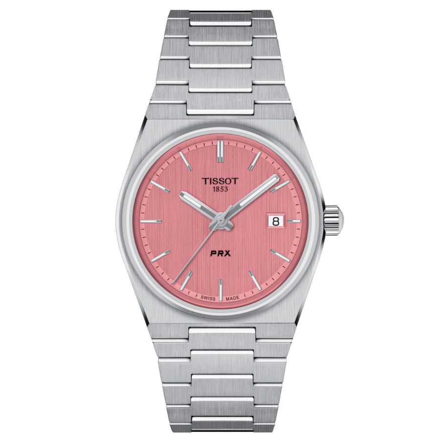 Tissot PRX Pink Dial Stainless Steel Bracelet Watch 35mm - T1372101133100