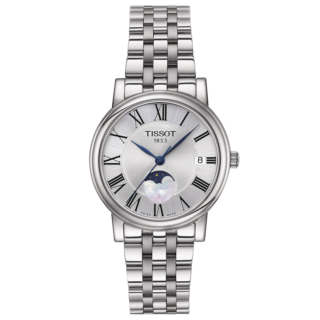 Tissot T-Classic Carson Premium Lady Moonphase Quartz Stainless Steel Bracelet Watch | 32mm | T1222231103300