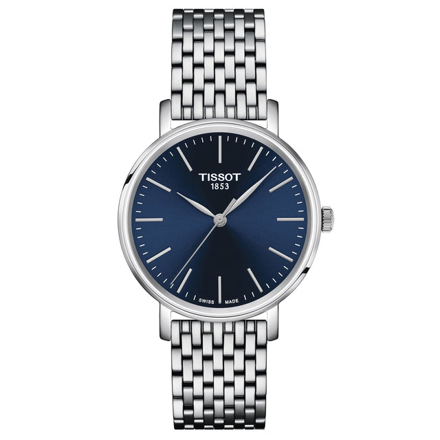 Tissot T-Classic Everytime Lady Blue Dial and Stainless Steel Bracelet Watch | 34mm | T1432101104100