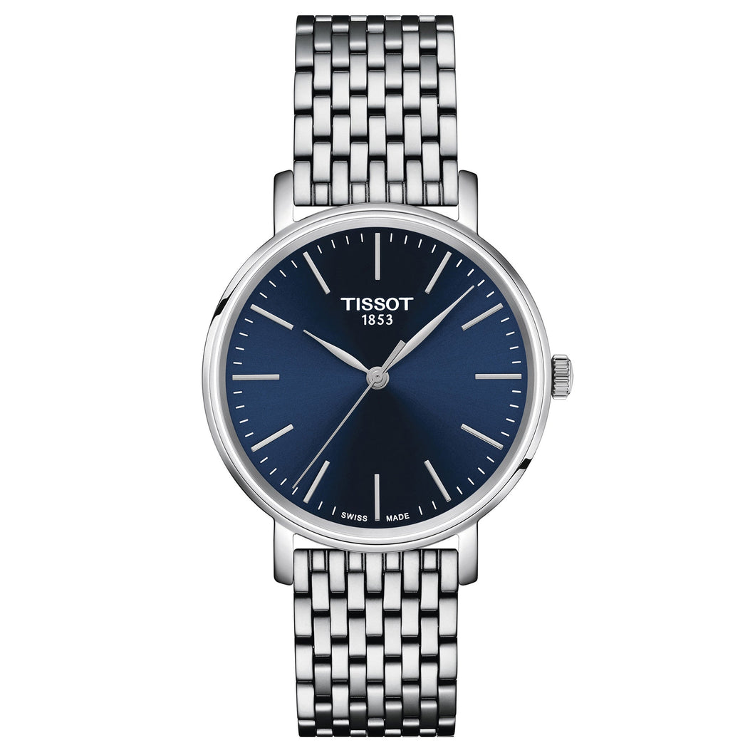 Tissot T-Classic Everytime Lady Blue Dial and Stainless Steel Bracelet Watch | 34mm | T1432101104100