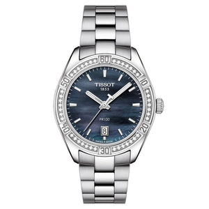 Tissot T-Classic PR 100 Lady Sport Chic Special Edition Diamond Bezel and Stainless Steel Bracelet Watch | 36mm | T1019106112100