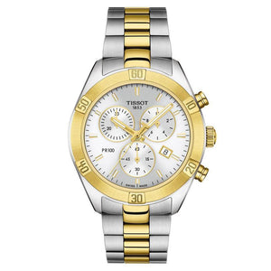 Tissot T-Classic PR 100 Sport Chic Chronograph Two-Tone Bracelet Watch | 38mm | T1019172203100