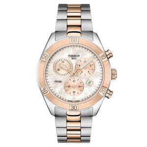 Tissot T-Classic PR 100 Sport Chic Chronograph Two-Tone Bracelet Watch | 38mm | T1019172215100